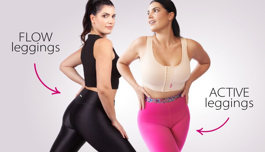 Frauen posieren in der FLOW und ACTIVE leggings 